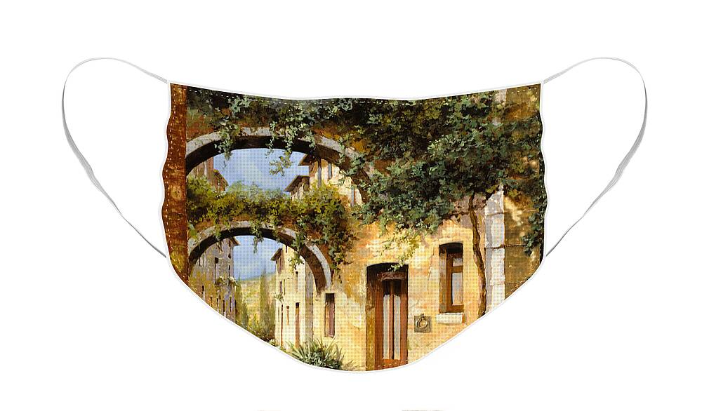 Arch Face Mask featuring the painting Sotto Gli Archi by Guido Borelli