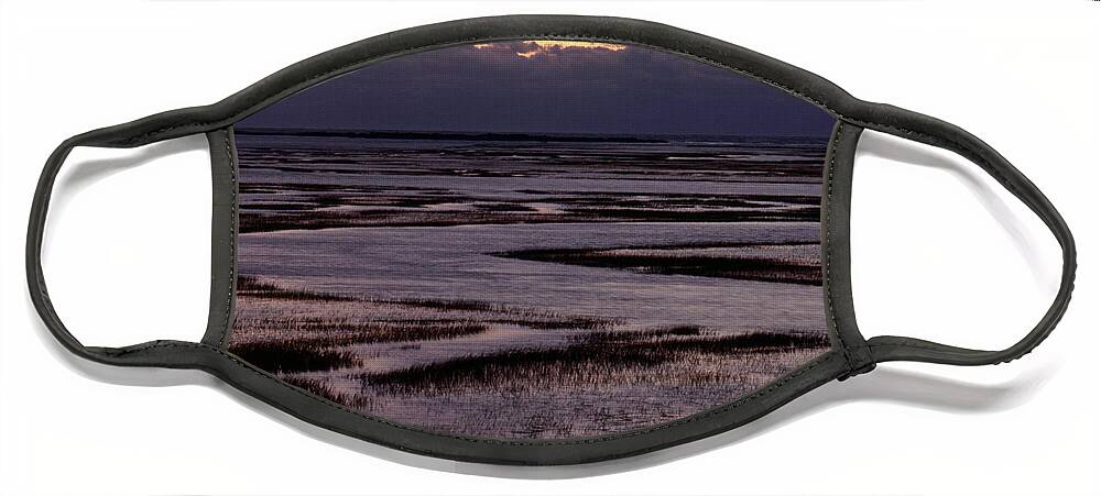 North Inlet Face Mask featuring the photograph South Carolina Marsh At Sunrise by Larry Cameron