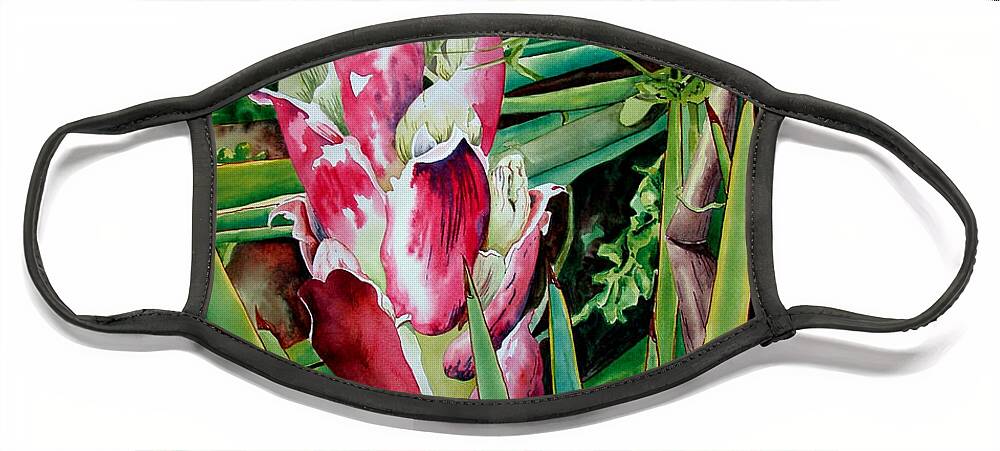 Floral Painting Face Mask featuring the painting Spanish Dagger III by Kandyce Waltensperger