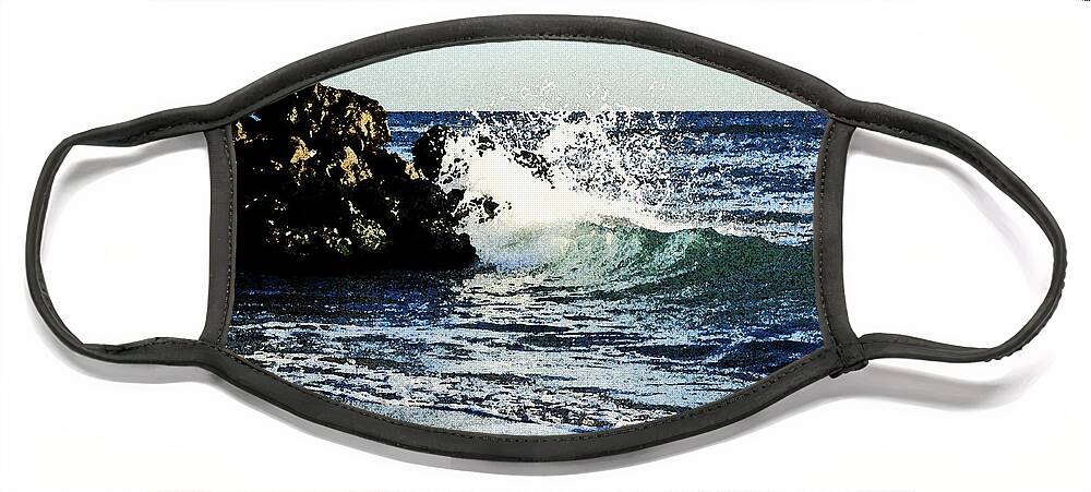 Ocean Face Mask featuring the photograph Splashing Wave by Janis Lee Colon