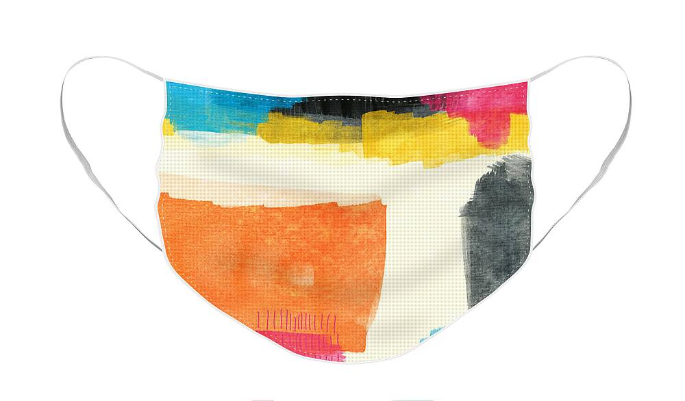 Spring Face Mask featuring the painting Spring Forward- Colorful Abstract Painting by Linda Woods