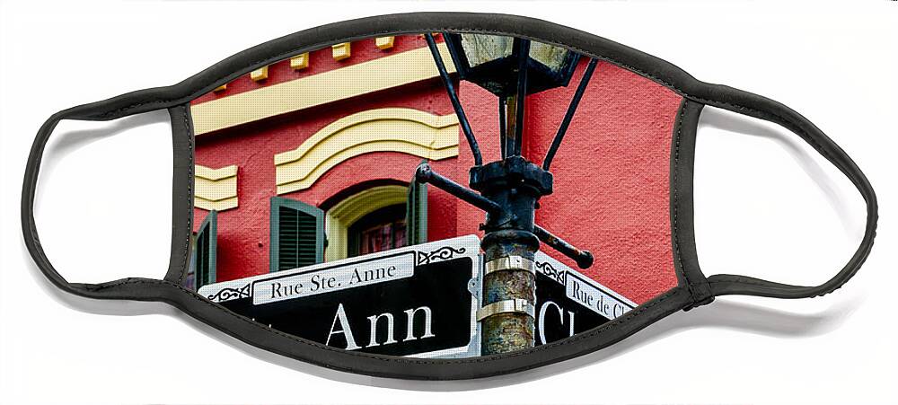 Sign Face Mask featuring the photograph St. Ann and Chartres NOLA by Kathleen K Parker
