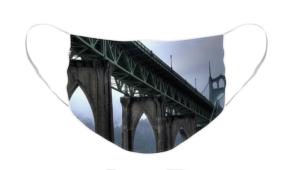 St Johns Bridge Face Mask featuring the photograph St Johns Bridge Oregon by Bob Christopher