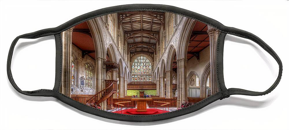 Oxford Face Mask featuring the photograph St Mary The Virgin Church - Nave by Yhun Suarez