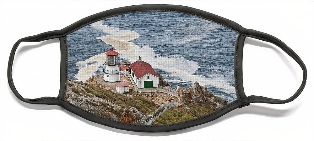Architecture Face Mask featuring the photograph Stairway Leading to Point Reyes Lighthouse by Jeff Goulden