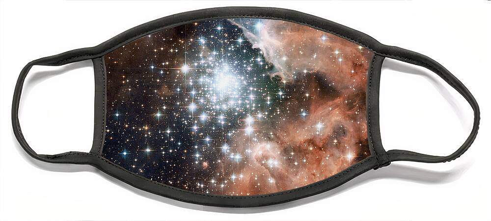Jpl Face Mask featuring the photograph Star Cluster and Nebula by Sebastian Musial
