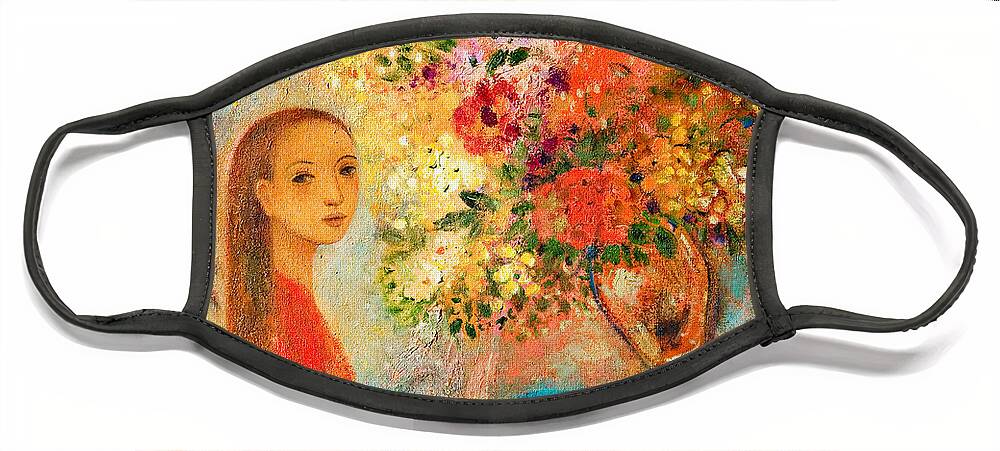 Portrait Face Mask featuring the painting Starry Night by Shijun Munns