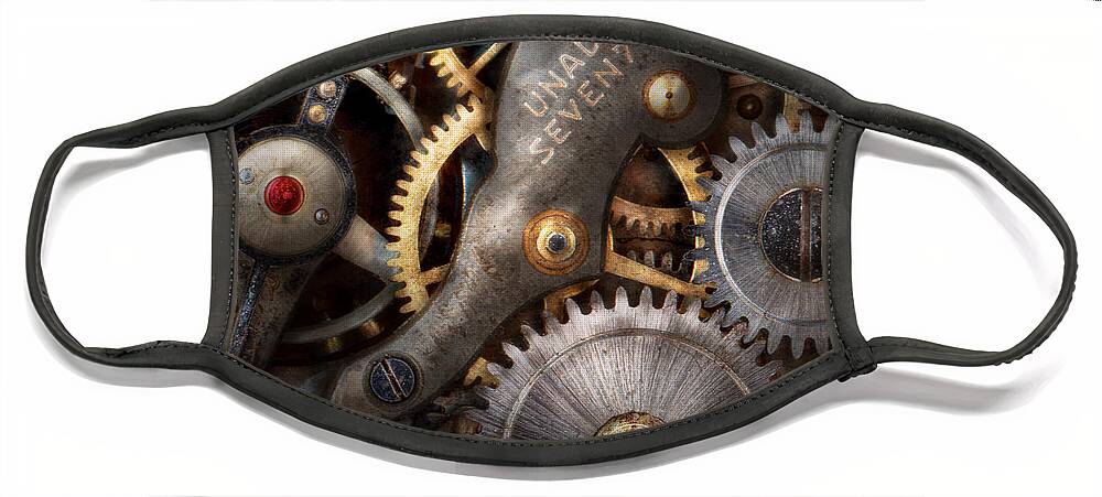 Steampunk Face Mask featuring the photograph Steampunk - Gears - Horology by Mike Savad