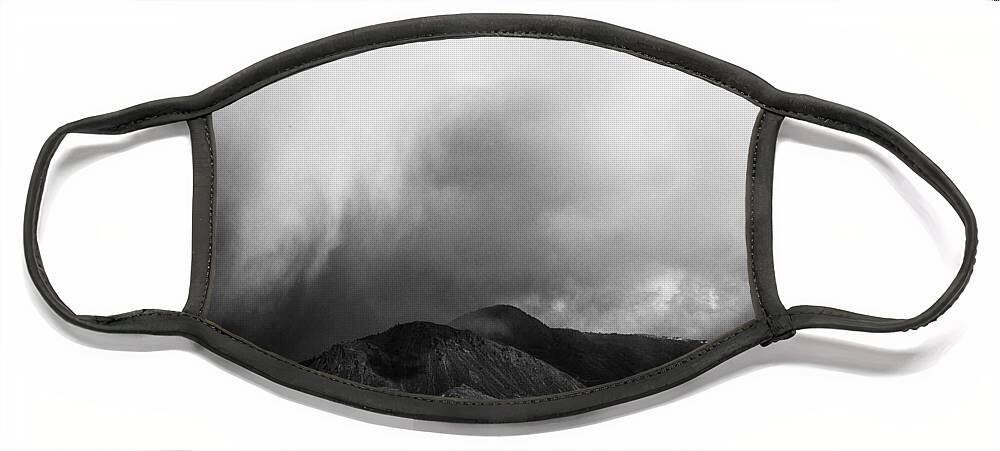 Film Noir Face Mask featuring the photograph Storm Over Mt Paul by Theresa Tahara
