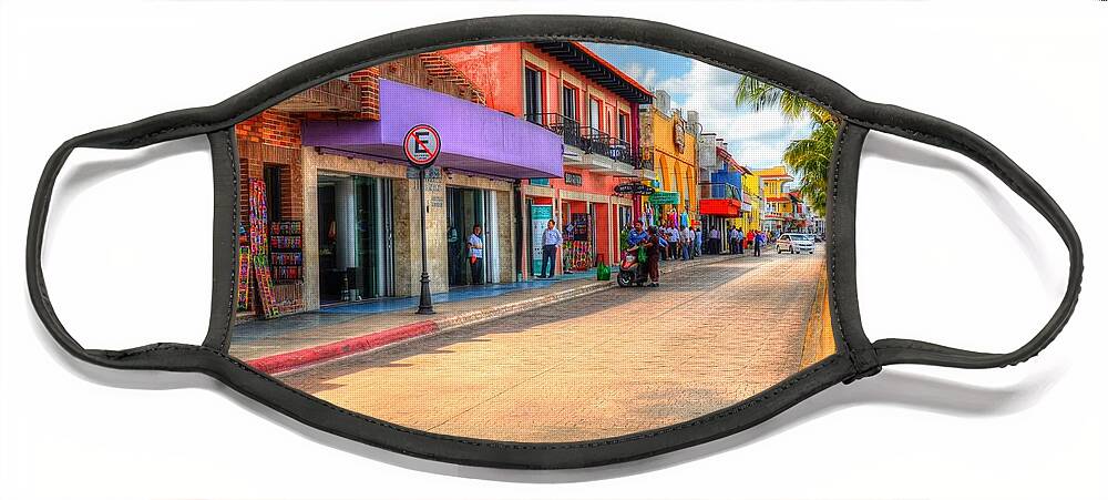 Street Face Mask featuring the photograph Streets of Cozumel by Debbi Granruth