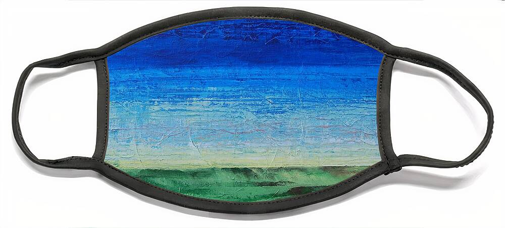 Blue Face Mask featuring the painting Study of Earth and Sky by Linda Bailey