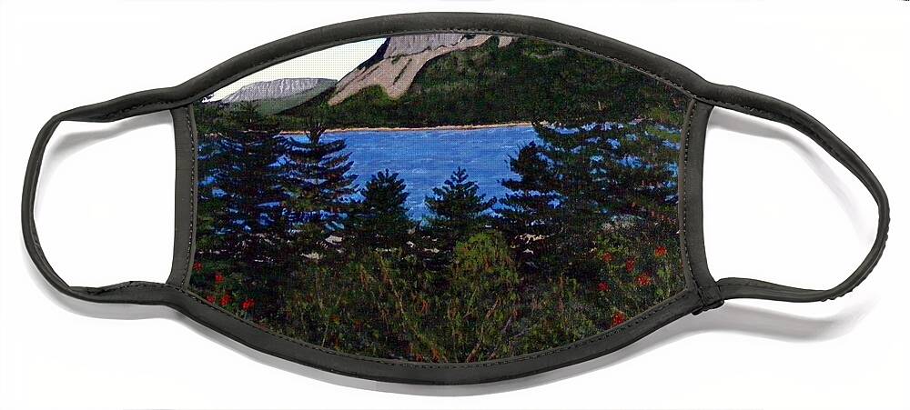 Sugarloaf Hill Face Mask featuring the painting Sugarloaf Hill by Barbara A Griffin