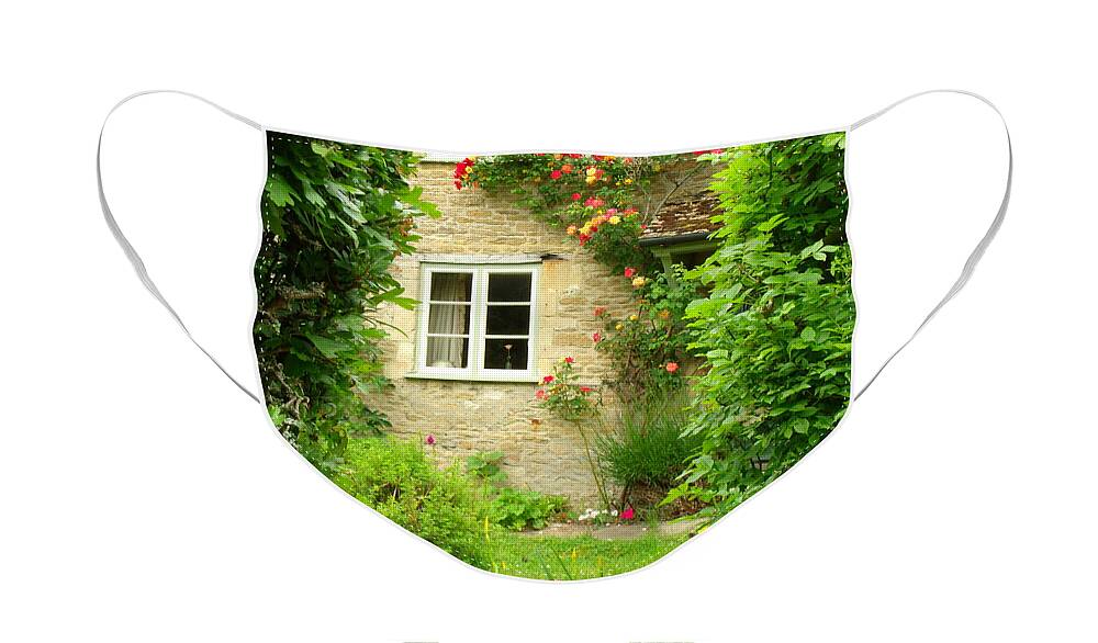 Lacock Face Mask featuring the photograph Summer Cottage by Jessica Myscofski