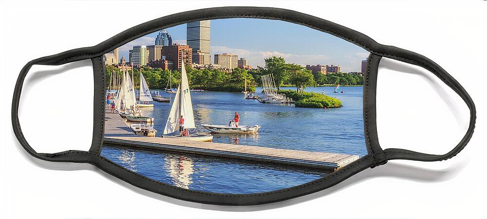 Back Bay Face Mask featuring the photograph Summer in the City by Sylvia J Zarco