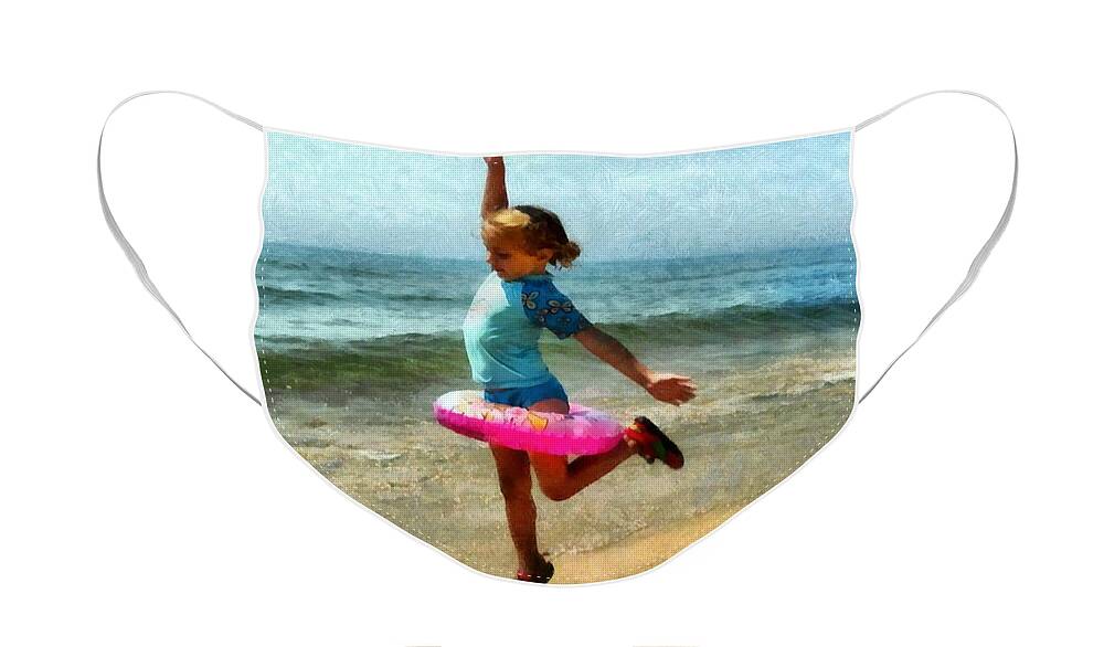 Beach Face Mask featuring the photograph Summertime Girl by Michelle Calkins