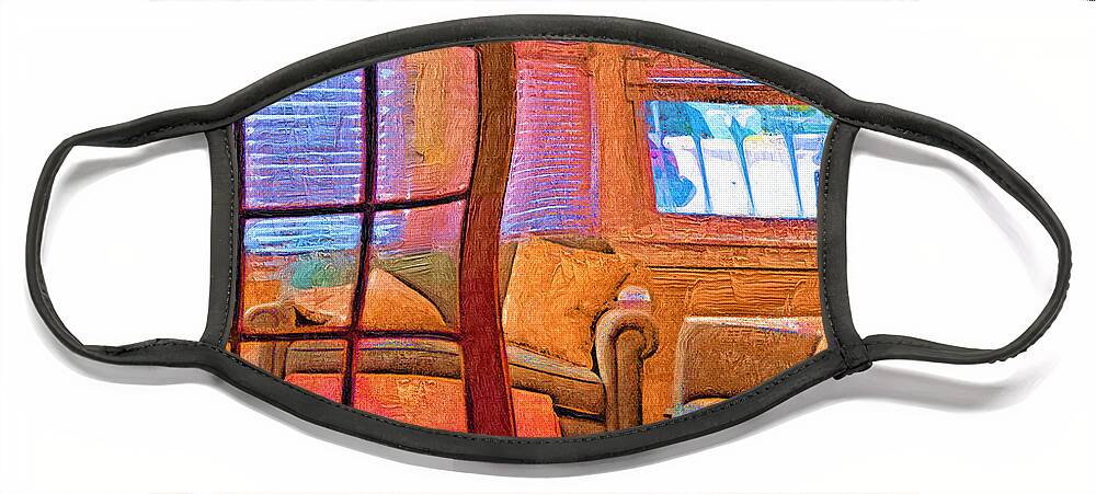 Abstract Face Mask featuring the digital art Sun Porch by Kirt Tisdale
