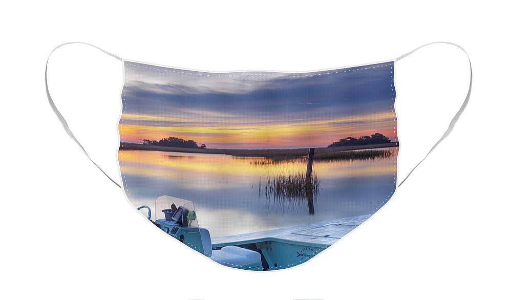 Sunrise Face Mask featuring the photograph Sunrise Art Photograph - Hells Bay Marquesa Boat By Jo Ann Tomaselli by Jo Ann Tomaselli