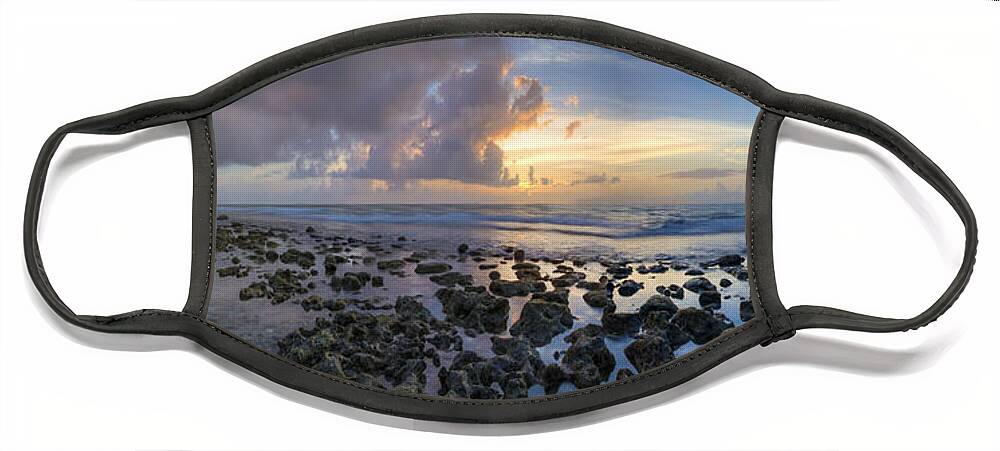 Clouds Face Mask featuring the photograph Sunrise Panorama by Debra and Dave Vanderlaan