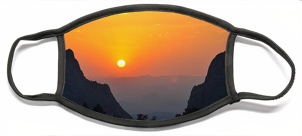 Orange Face Mask featuring the photograph Sunset in Big Bend National Park by Frank Madia