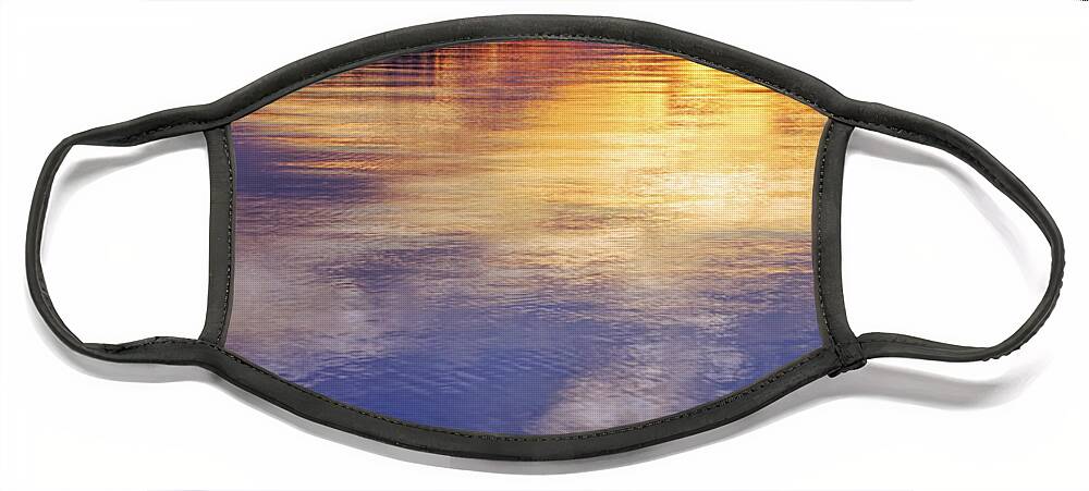 Sunset Face Mask featuring the photograph Sunset over the Arkansas River by Jason Politte