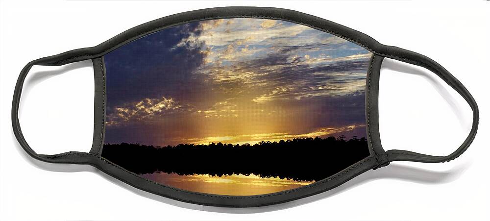 Scenic Face Mask featuring the photograph Sunset View From The Causeway by Kathy Baccari
