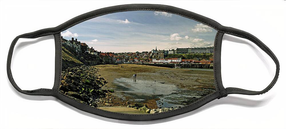 Britain Face Mask featuring the photograph Tate Hill Sands from the Slipway - Whitby by Rod Johnson