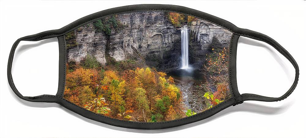 Mark Papke Face Mask featuring the photograph Taughannock Fall by Mark Papke