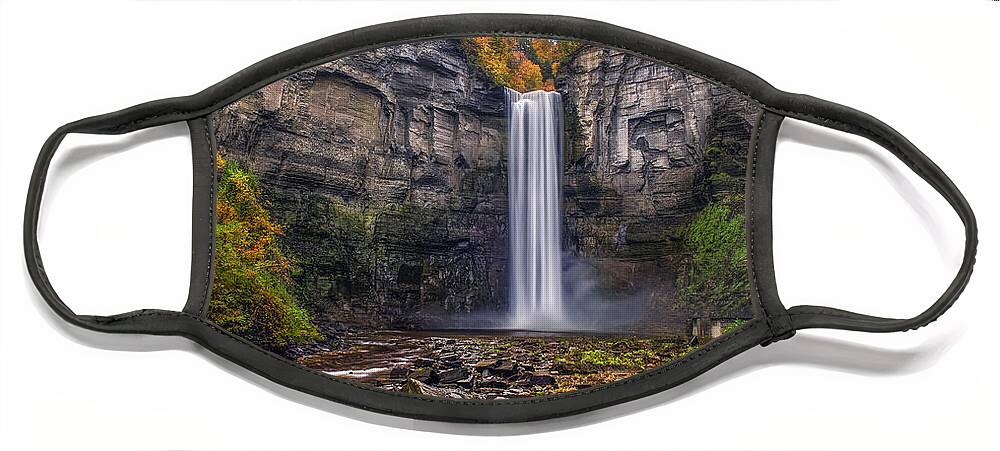 Taughannock Face Mask featuring the photograph Taughannock Falls by Mark Papke