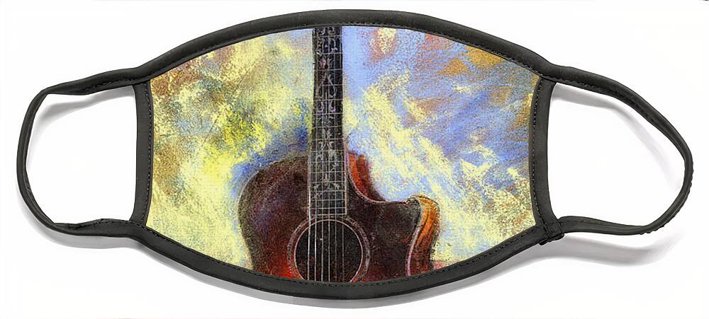Guitar Face Mask featuring the painting Taylor by Andrew King