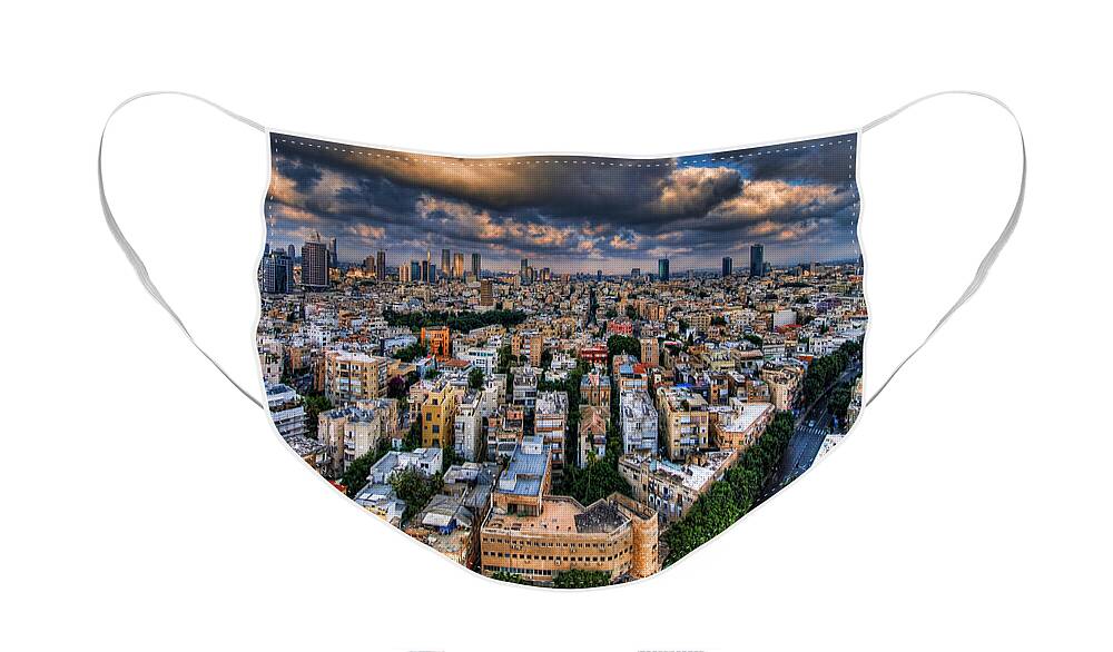 Israel Face Mask featuring the photograph Tel Aviv lookout by Ron Shoshani