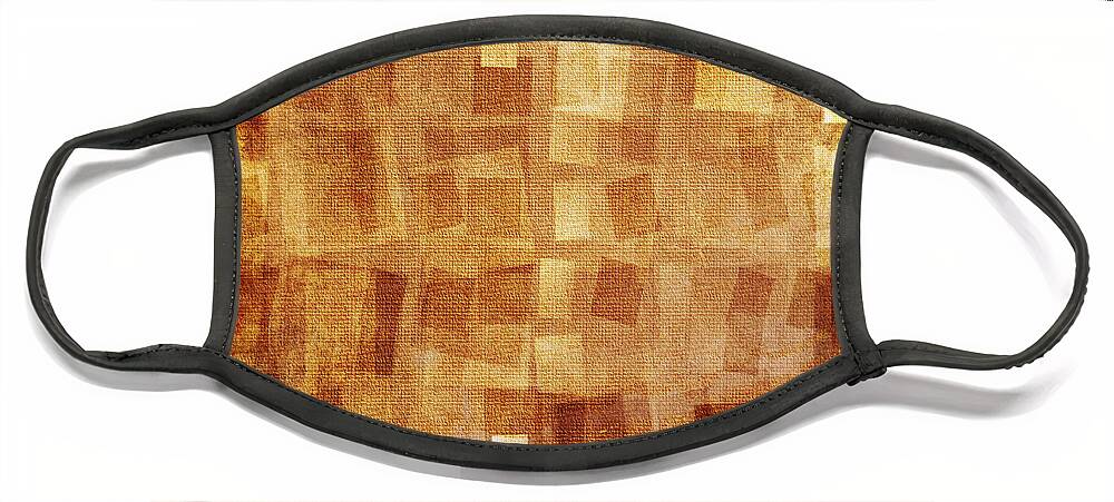 Textile Face Mask featuring the digital art Abstract OrangeTextured background by Jelena Jovanovic