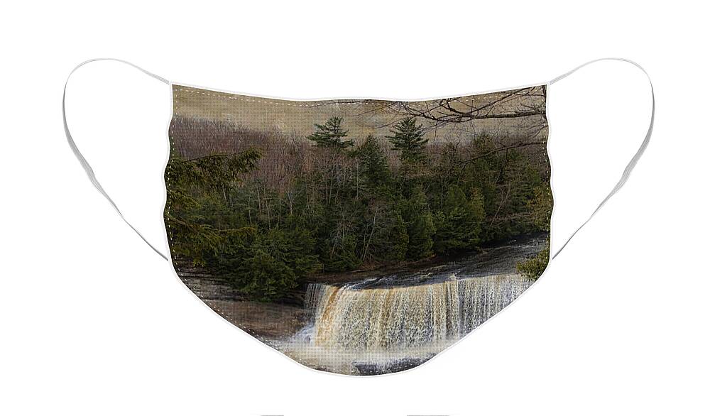 Beige Face Mask featuring the photograph Textured Tahquamenon River Michigan by Evie Carrier