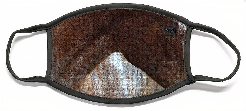 Horses Face Mask featuring the photograph Textures on Paint by Veronica Batterson