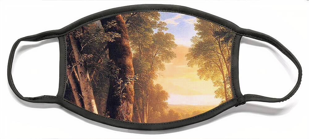 Beeches Face Mask featuring the painting The Beeches by Asher Durand