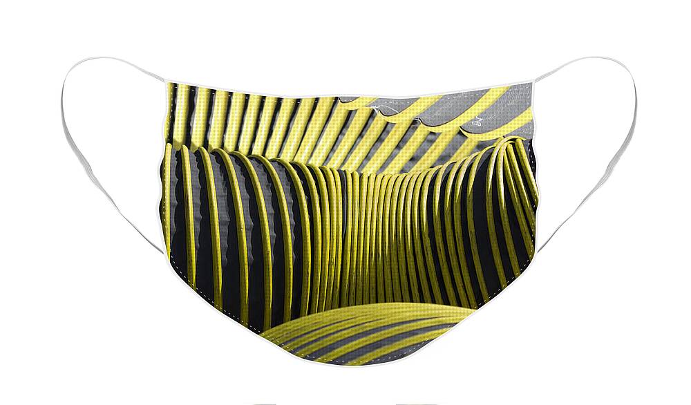 Yellow Tubing Face Mask featuring the photograph The Big Yellow Tube Five by Cathy Anderson