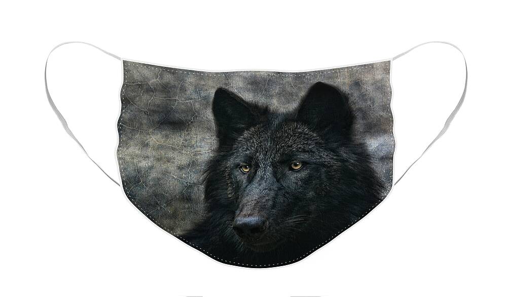 Animal Face Mask featuring the photograph The Black Wolf by Joachim G Pinkawa