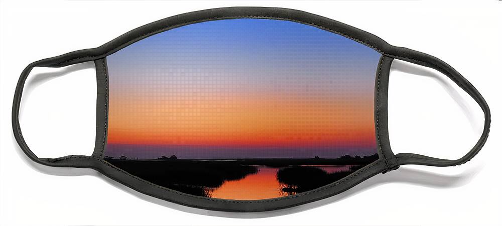 Blue-hour Face Mask featuring the photograph BLUE HOUR SUNRISE SUNSET IMAGE ART by Jo Ann Tomaselli by Jo Ann Tomaselli