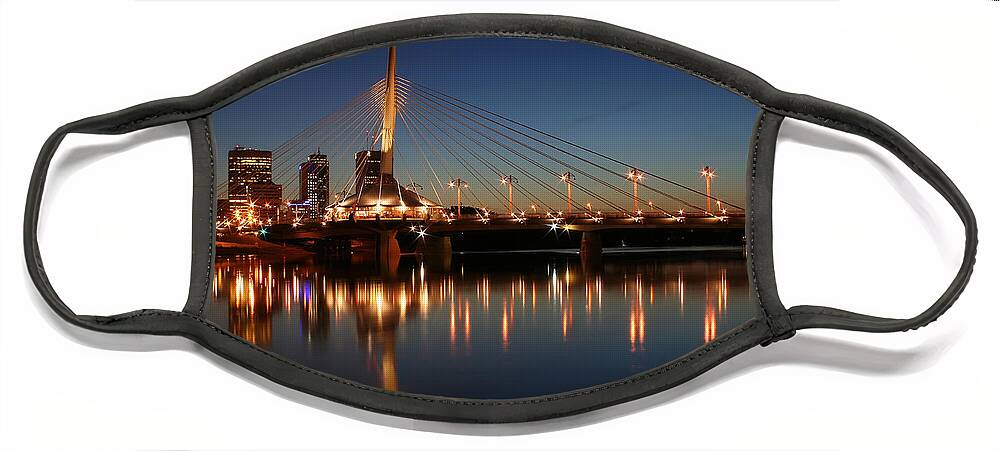 Winnipeg Face Mask featuring the photograph The Bridge Over Calm Waters by Teresa Zieba