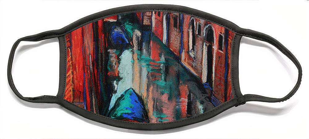 The Colors Of Venice Face Mask featuring the painting The Colors Of Venice by Mona Edulesco