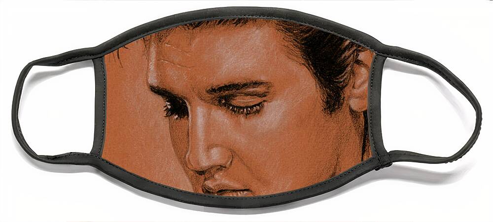 Elvis Face Mask featuring the drawing The dreamer by Rob De Vries