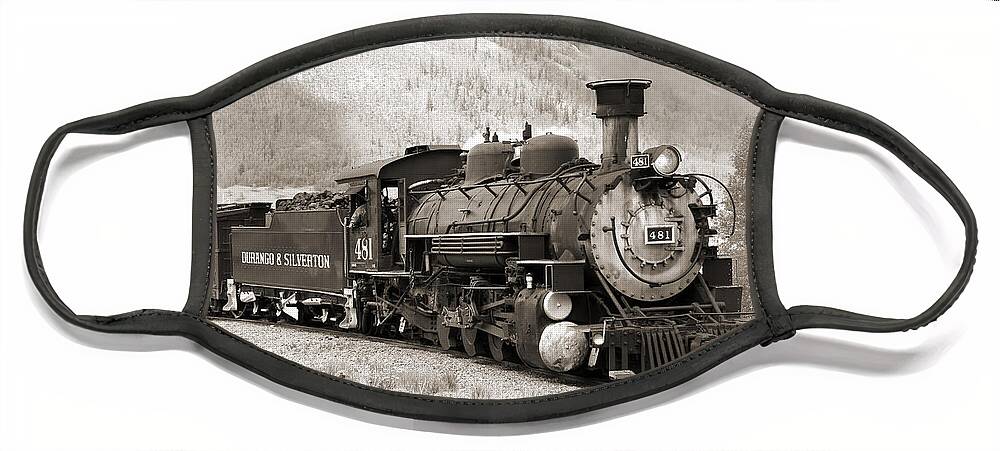 Transportation Face Mask featuring the photograph The Durango and Silverton by Mike McGlothlen