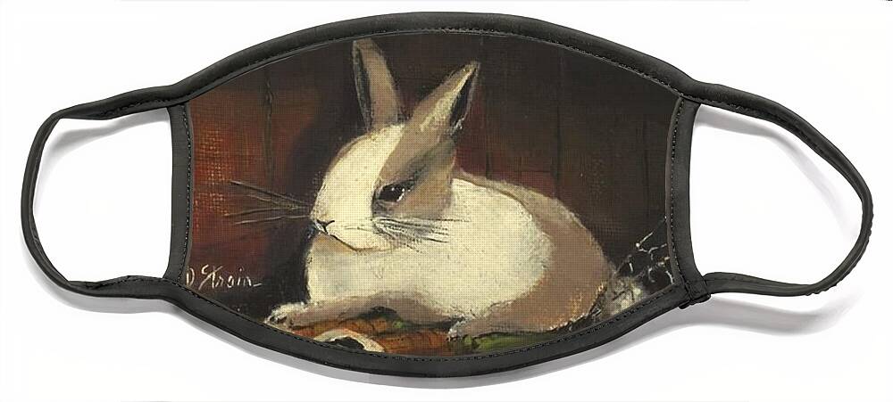 Rabbits Face Mask featuring the painting The Dutch Rabbit by Diane Strain