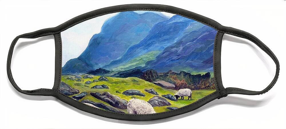 Gap Of Dunloe Face Mask featuring the painting The Gap of Dunloe Kilarney Ireland by Julie Brugh Riffey