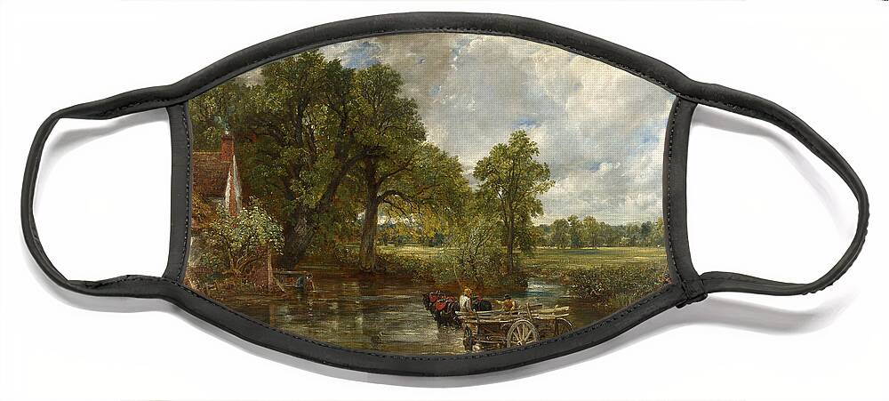 John Constable Face Mask featuring the painting The Hay Wain by John Constable