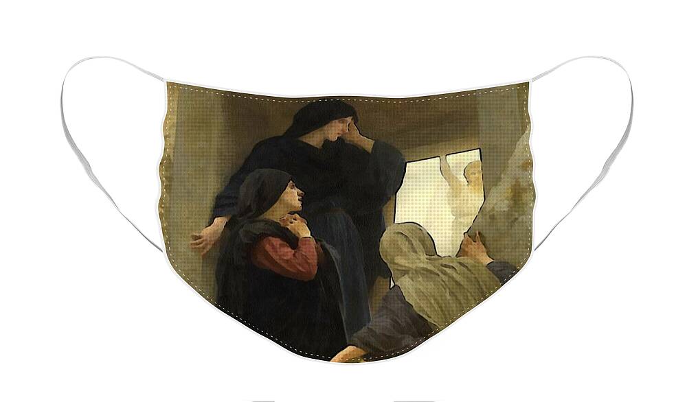 William Bouguereau Face Mask featuring the digital art The Holy Women at the Tomb by William Bouguereau