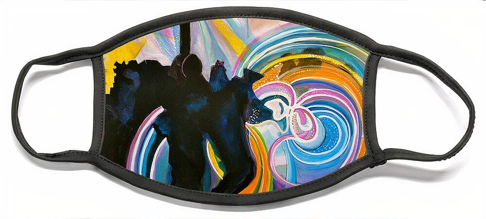 Music Festivals Face Mask featuring the painting The Illuminated Dance by Patricia Arroyo