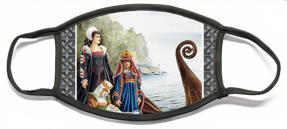 Avalon Face Mask featuring the painting The Isle of Avalon by Melissa A Benson