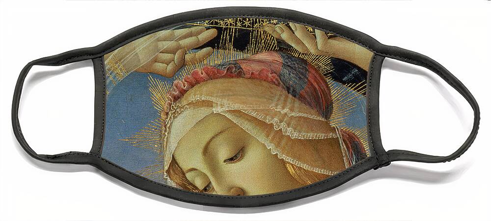 The Face Mask featuring the painting The Madonna of the Magnificat by Botticelli by Sandro Botticelli