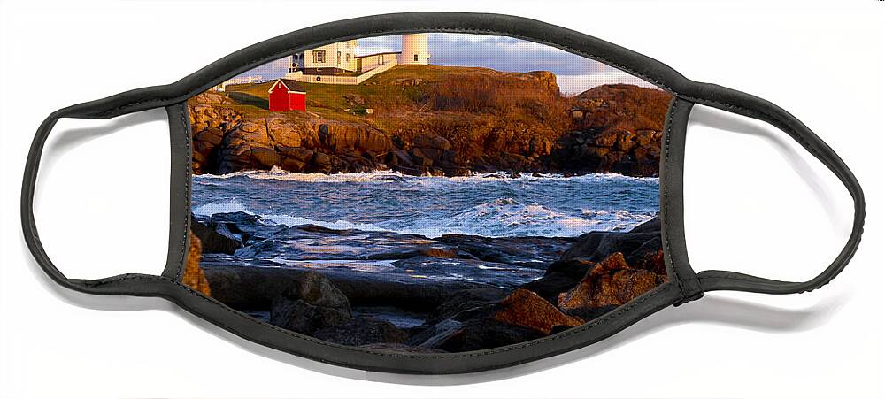 Lighthouse Face Mask featuring the photograph The Nubble Lighthouse by Steven Ralser