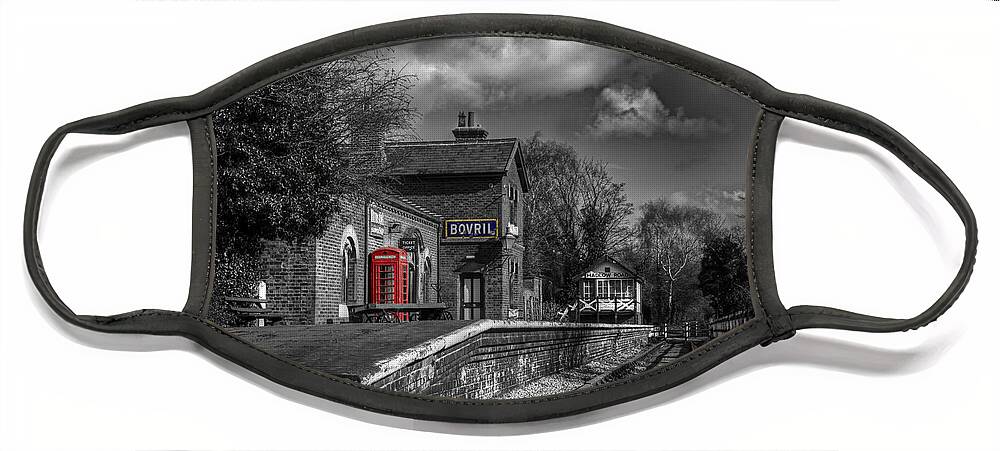 Wirral Face Mask featuring the photograph The Old Red Telephone Box by Spikey Mouse Photography